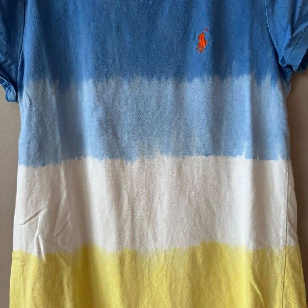 Polo Ralph‎ Lauren Girls Tie Dye Color Block 100% Cotton Shirt Size 8-10